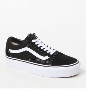 Black Vans - Platform WORN ONCE